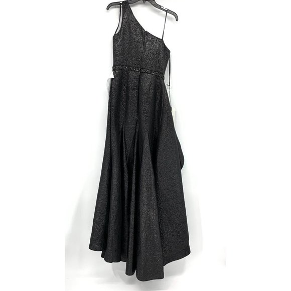 Mac Duggal Dress 66975 One Shoulder Metallic Ruffled Evening Gown - Picture 10 of 16